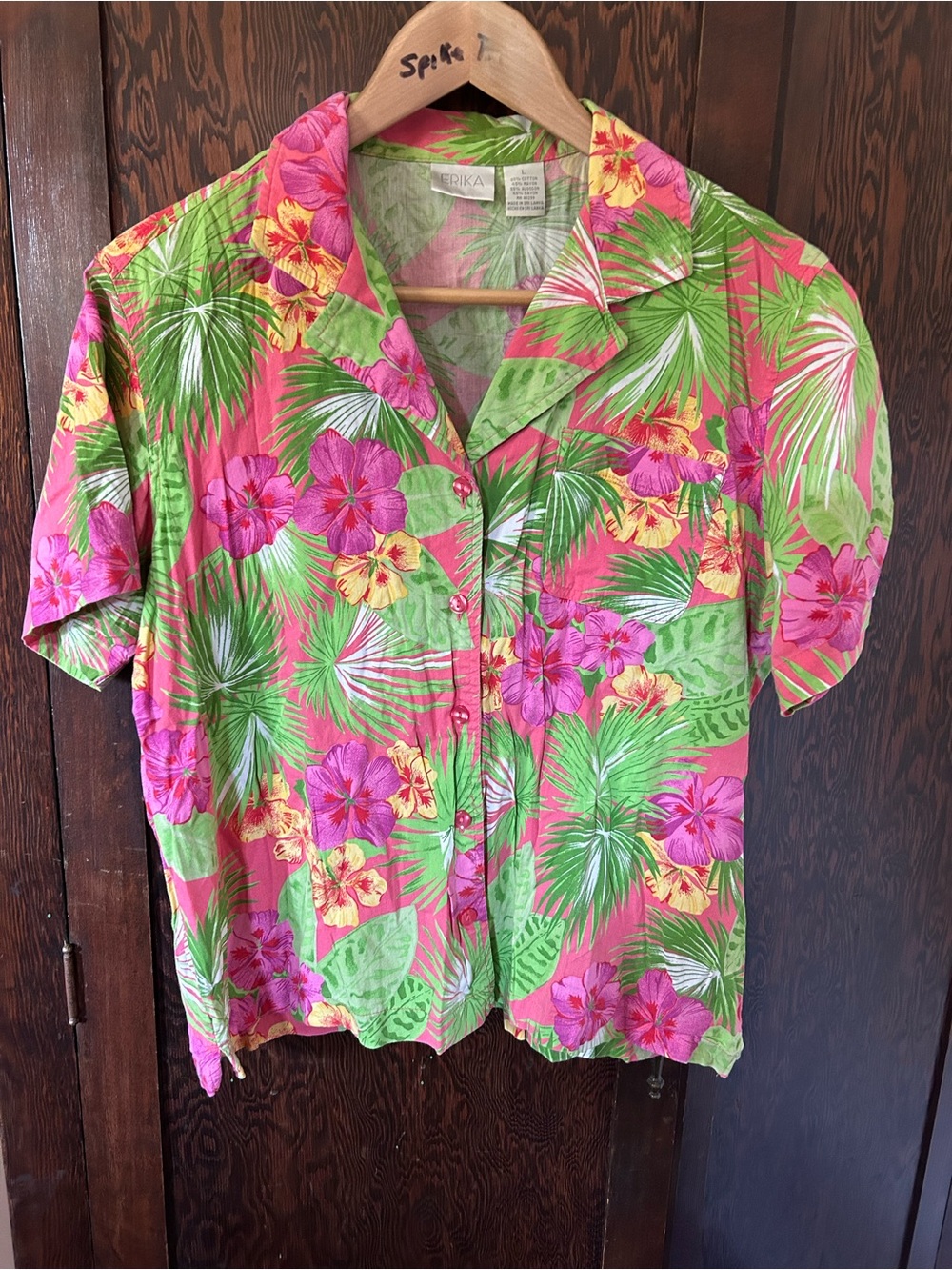 Vintage Erika Tropical Button Front Shirt